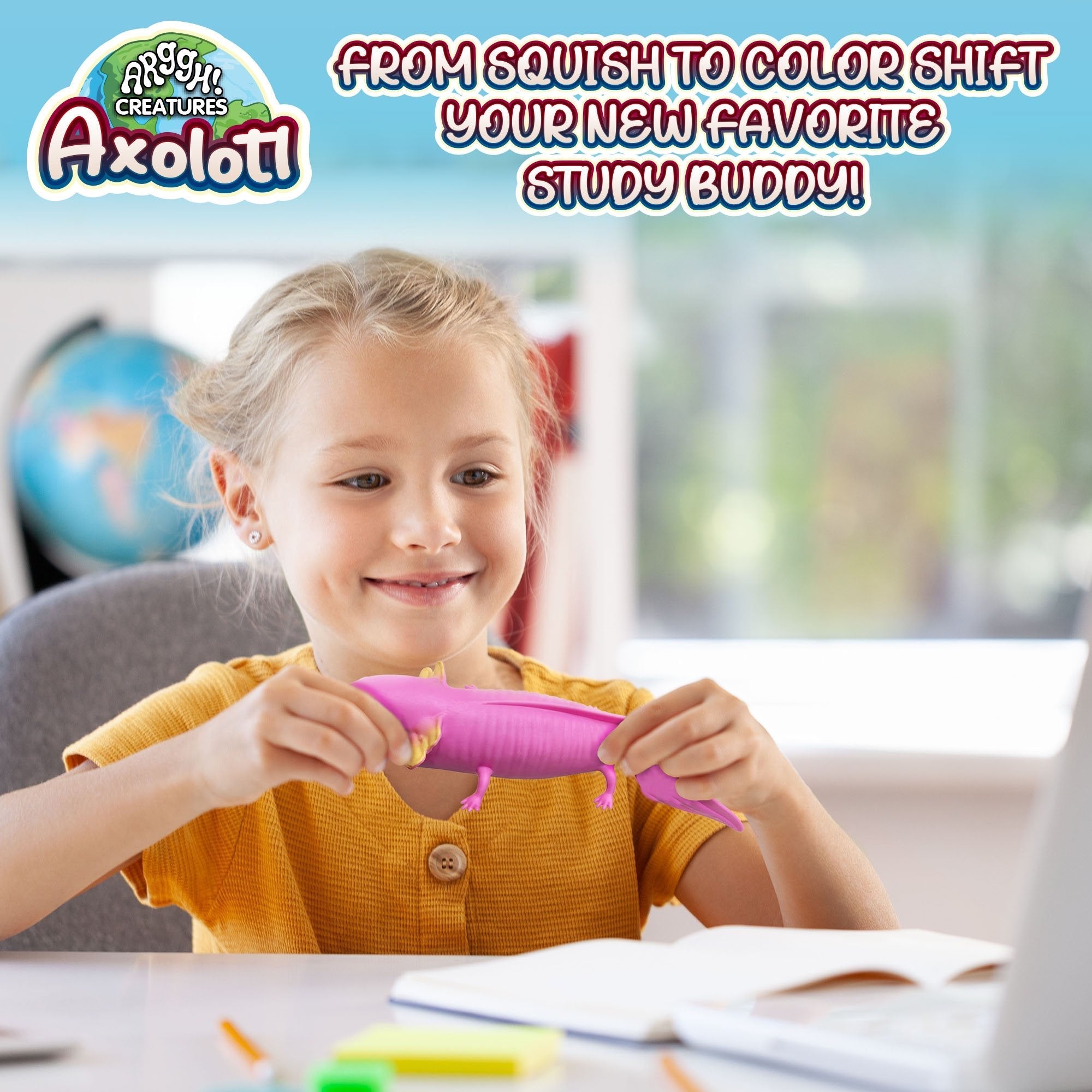 Squishy Axolotl Stress Ball, Fidget Toy, Soft Squeeze Fish for Kids & Adults Toy for Anxiety Relief