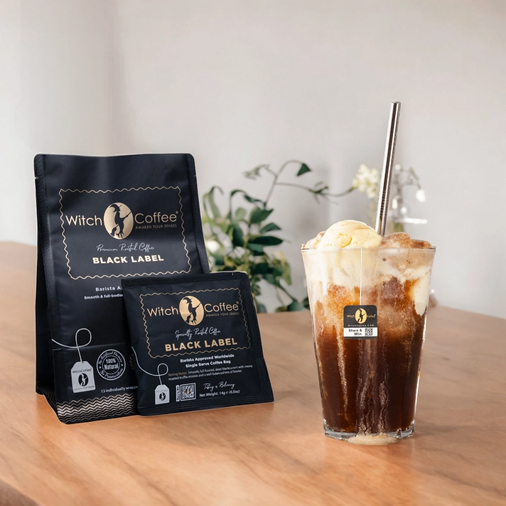 Witch Coffee - 13 Black Label individually Wrapped Steeped Coffee Bags