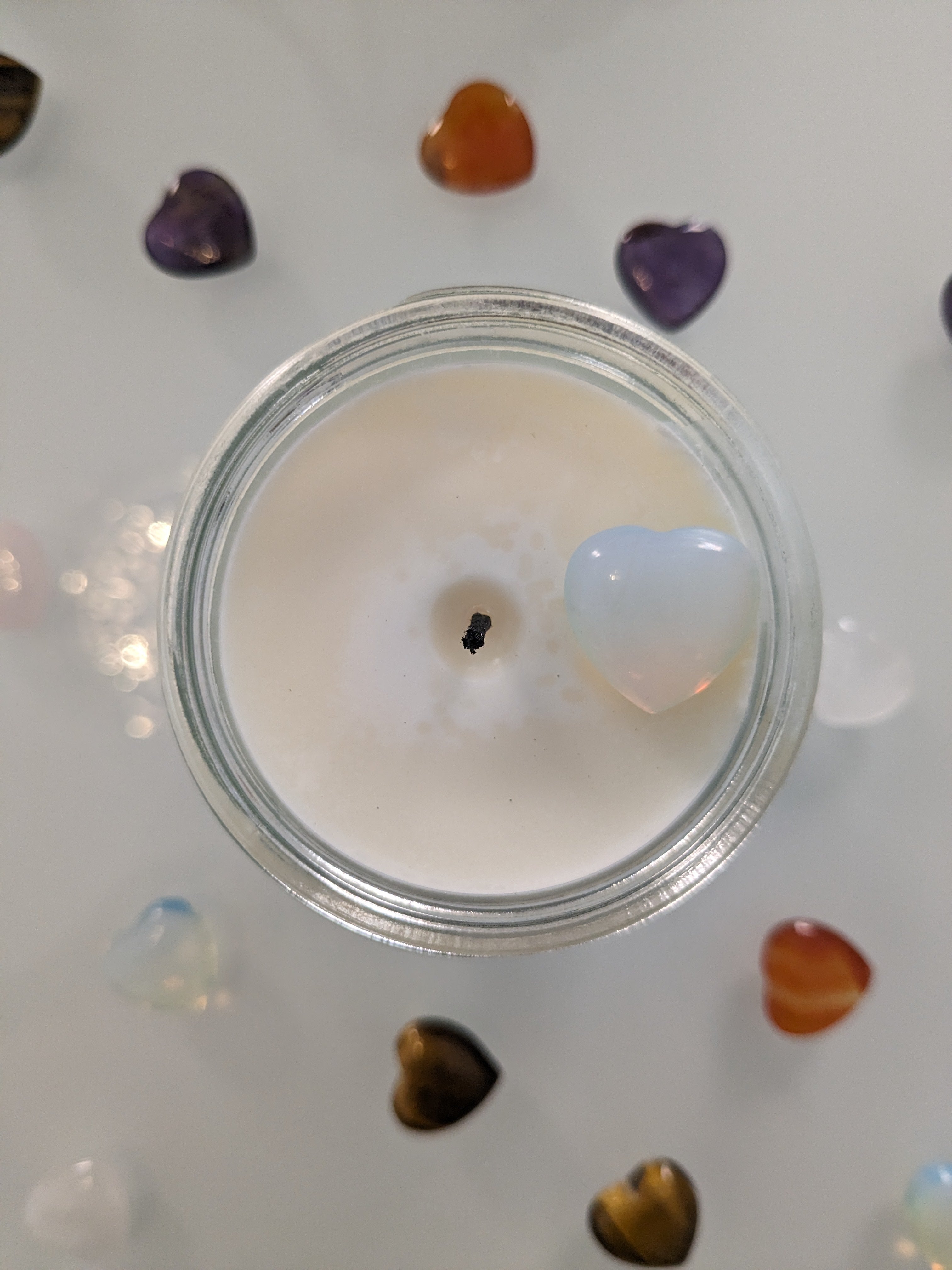 EMOTIONALE HEILUNG - Opal Kristall Duftkerze - Vetiver | Patchouli | Labdanum - Heilende Kerze, Edelsteine, Reiki, Kristall, Stein, Heilung, Reinigung, Meditation, Geschenk