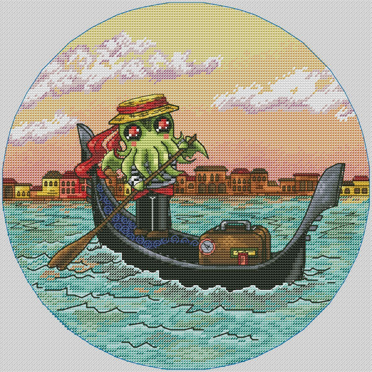 Cthulhu in Venice - PDF Cross Stitch Pattern