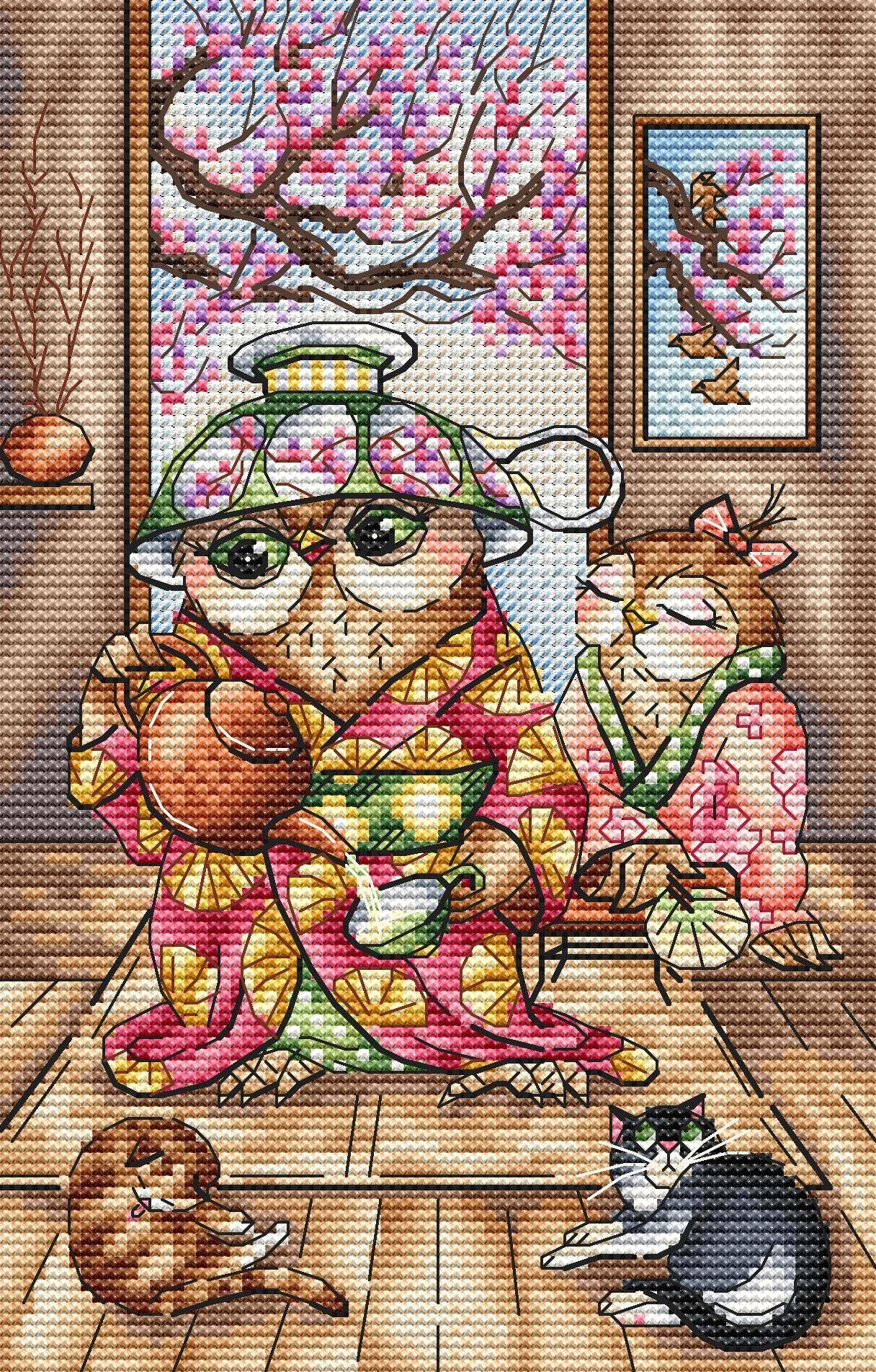 Tea Ceremony - PDF Cross Stitch Pattern